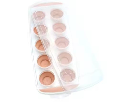 10 - Grid Silicone Ice Cube Tray with Lid - XUANMAN