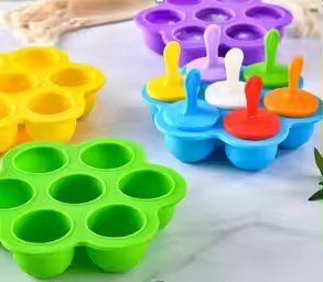 7 - Grid Colorful Silicone Ice Pop Mold - XUANMAN