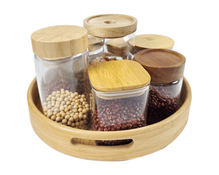 Bamboo Rotating Storage Tray - XUANMAN
