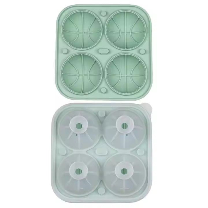 Basketball Shape Silicone Ice Ball Maker, 4 - Grid - XUANMAN