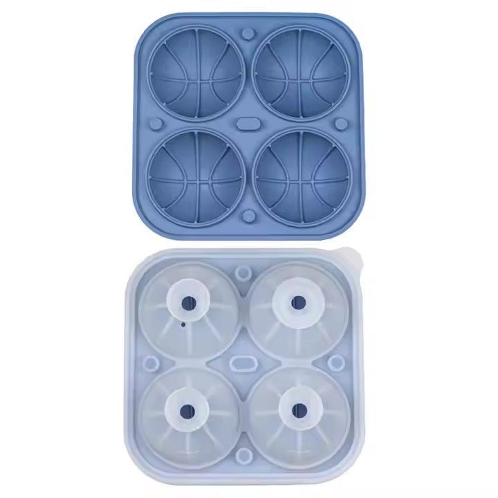 Basketball Shape Silicone Ice Ball Maker, 4 - Grid - XUANMAN