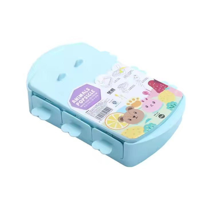 Cartoon Silicone Ice Cube Tray with PP Lid, 6 - Grid - XUANMAN