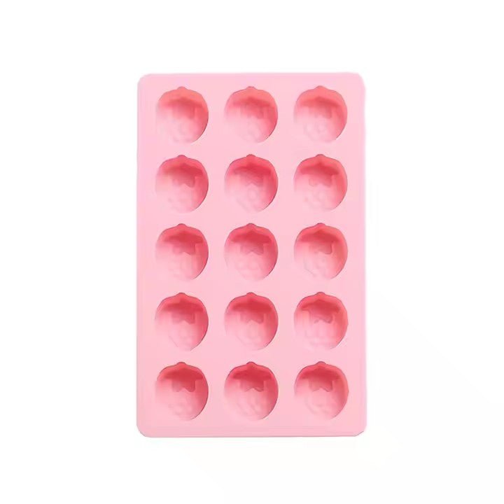 Cartoon Strawberry Silicone Ice Cube Tray, 15 Grid - XUANMAN