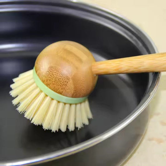 Dish Cleaning Brush, Long Handle Round Head - XUANMAN
