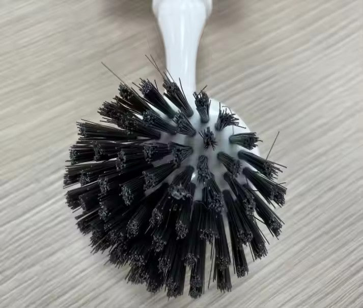 Eco - Friendly Round Cleaning Brush with Bamboo Handle - XUANMAN