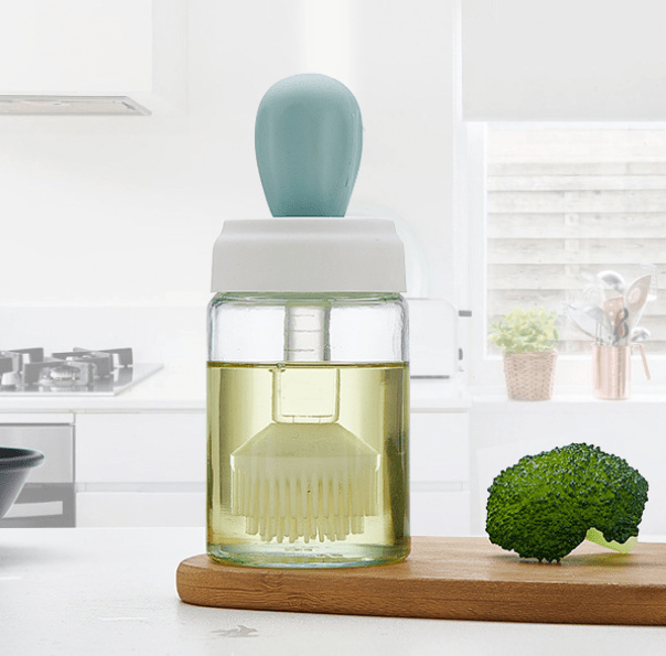 Glass Oil Bottle with Silicone Brush for Cooking - XUANMAN