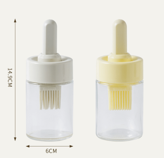 Glass Oil Dispenser Bottle with Silicone Brush - XUANMAN
