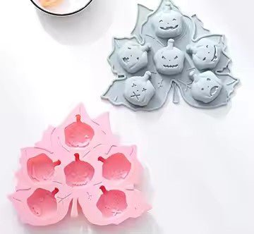 Halloween Pumpkin Silicone Ice Cube Tray, 6 Grids - XUANMAN