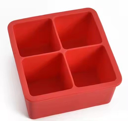 Large Silicone Ice Cube Tray, 4 - Grid Square - XUANMAN