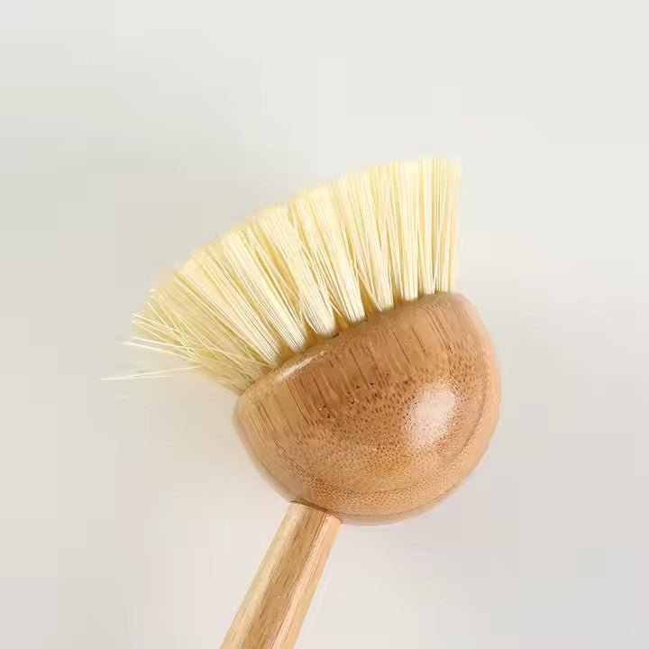 Long Handle Bamboo Dish Brush with Sisal Bristles - XUANMAN