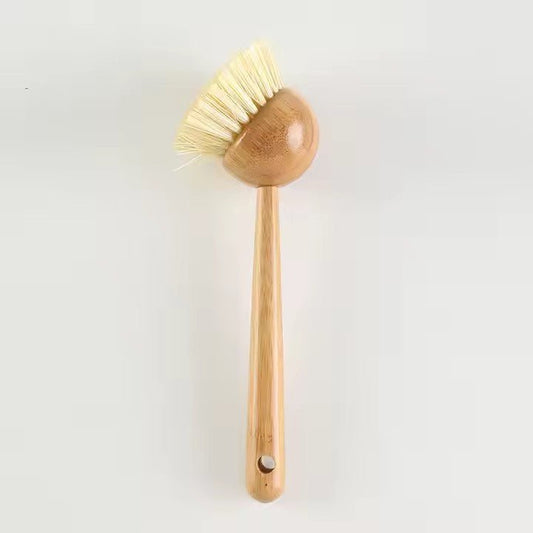 Long Handle Bamboo Dish Brush with Sisal Bristles - XUANMAN