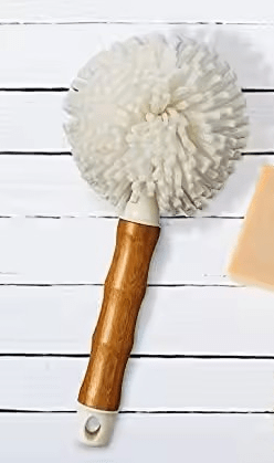 Microfiber Cleaning Brush, Bamboo Handle - XUANMAN