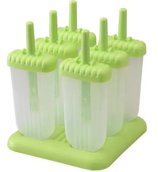 Popsicle Mold Set, Reusable Ice Pop Maker with 6 Grids - XUANMAN