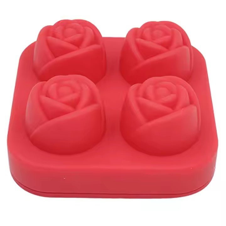 Rose Shape Silicone Ice Cube Tray, 4 Grid - XUANMAN