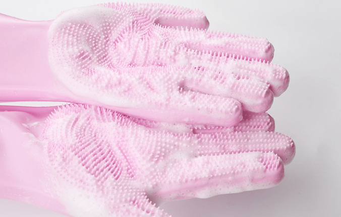 Silicone Dishwashing Gloves with Scrubbing Bristles - XUANMAN