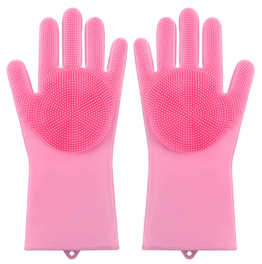 Silicone Dishwashing Gloves with Scrubbing Bristles - XUANMAN