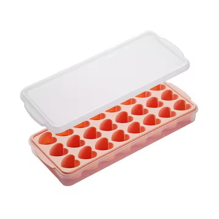 Silicone Heart Ice Cube Tray with Lid, 24 - Grid - XUANMAN