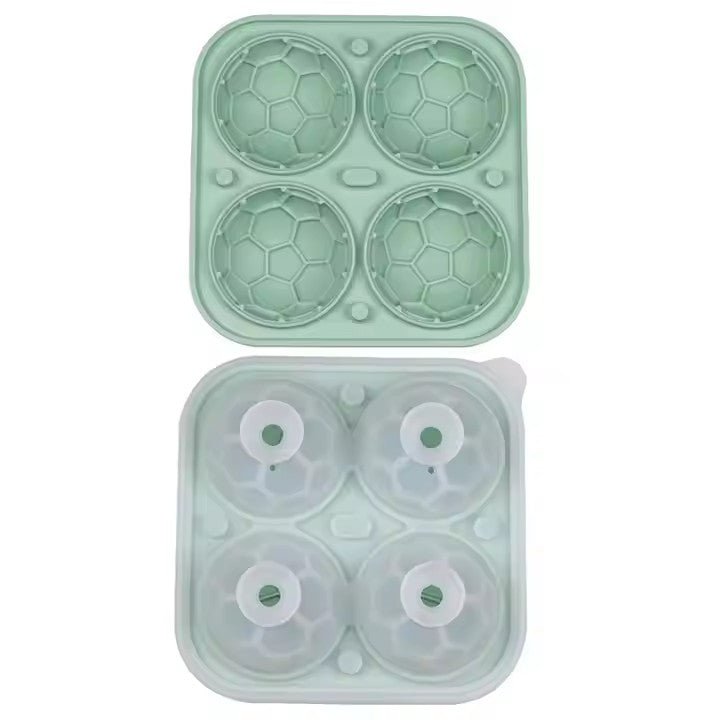 Soccer Ball Shape Silicone Ice Ball Maker, 4 - Grid - XUANMAN