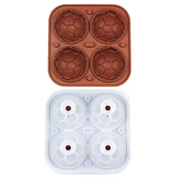 Soccer Ball Shape Silicone Ice Ball Maker, 4 - Grid - XUANMAN
