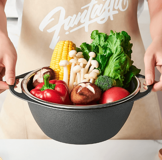 Stainless Steel Colander Bowl, Double Layer Strainer - XUANMAN