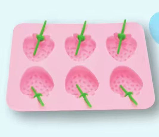 Strawberry - Shaped Ice Pop Mold, TPR+PP - XUANMAN