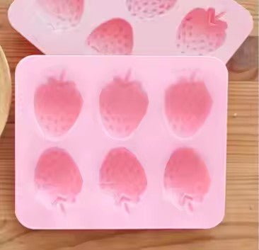 Strawberry - Shaped Ice Pop Mold, TPR+PP - XUANMAN