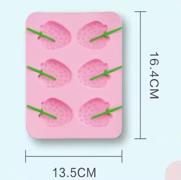 Strawberry - Shaped Ice Pop Mold, TPR+PP - XUANMAN