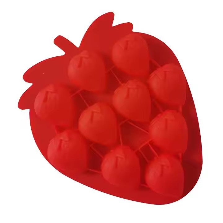 Strawberry Shaped Silicone Ice Cube Tray, 12 - Grid - XUANMAN