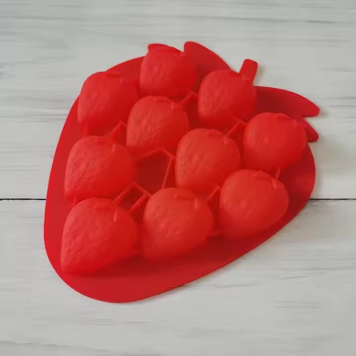 Strawberry Shaped Silicone Ice Cube Tray, 12 - Grid - XUANMAN