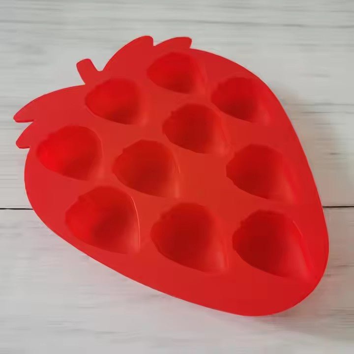 Strawberry Shaped Silicone Ice Cube Tray, 12 - Grid - XUANMAN
