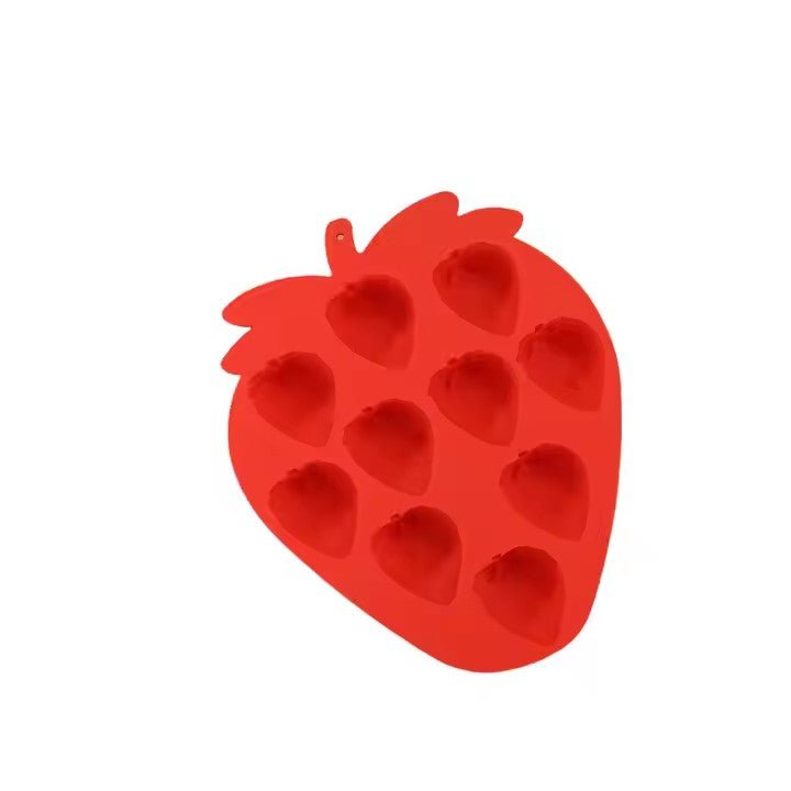 Strawberry Shaped Silicone Ice Cube Tray, 12 - Grid - XUANMAN