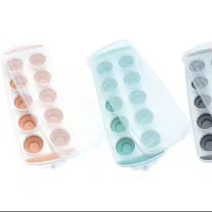 10 - Grid Silicone Ice Cube Tray with Lid - XUANMAN