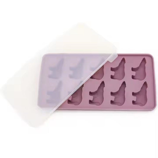 12 - Grid Polar Bear Silicone Ice Cube Tray with Lid - XUANMAN