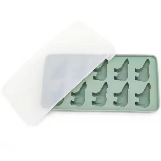 12 - Grid Polar Bear Silicone Ice Cube Tray with Lid - XUANMAN