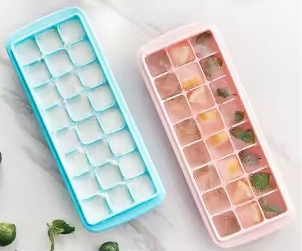 24 - Grid Square Ice Cube Tray, Silicone Bottom - XUANMAN