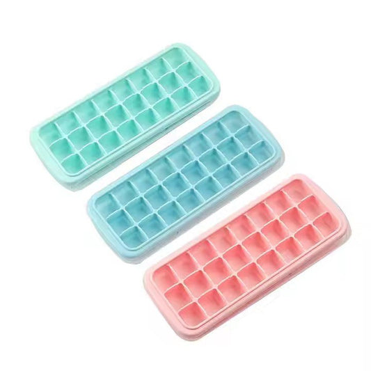 24 - Grid Square Ice Cube Tray, Silicone Bottom - XUANMAN