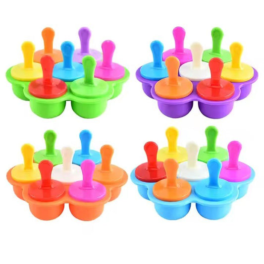 7 - Grid Colorful Silicone Ice Pop Mold - XUANMAN