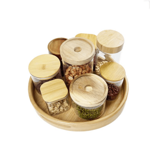 Bamboo Rotating Storage Tray - XUANMAN