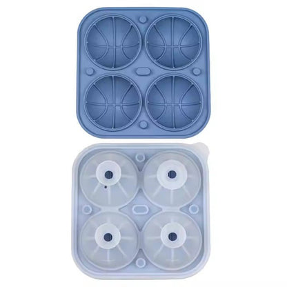 Basketball Shape Silicone Ice Ball Maker, 4 - Grid - XUANMAN