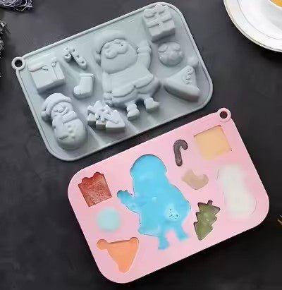 Christmas Santa Silicone Ice Cube Tray, 8 - Grid - XUANMAN
