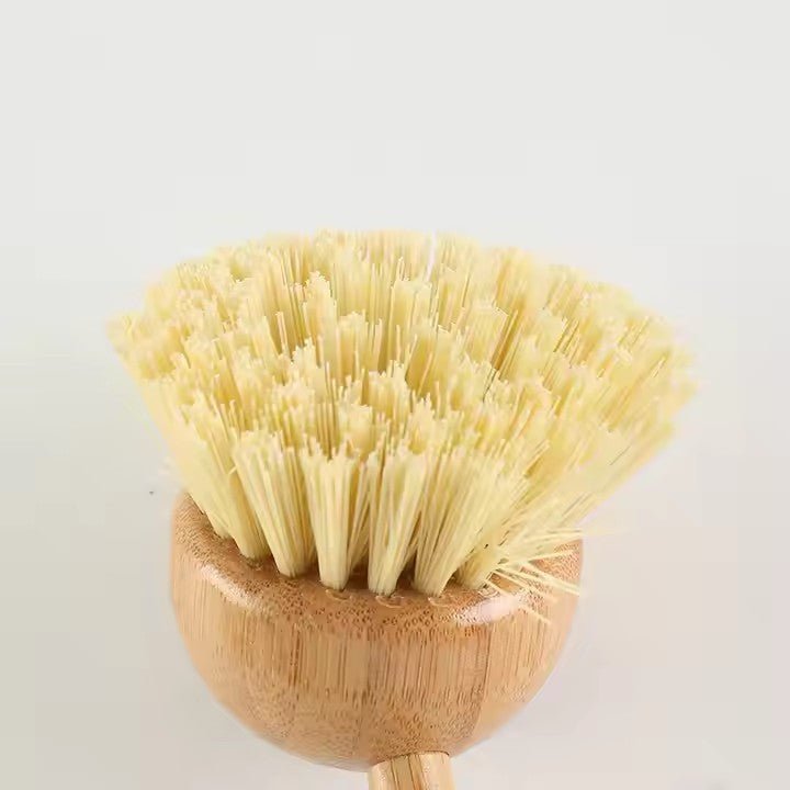 Long Handle Bamboo Dish Brush with Sisal Bristles - XUANMAN