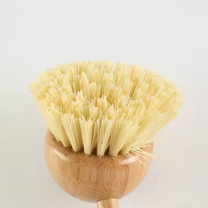 Long Handle Bamboo Dish Brush with Sisal Bristles - XUANMAN