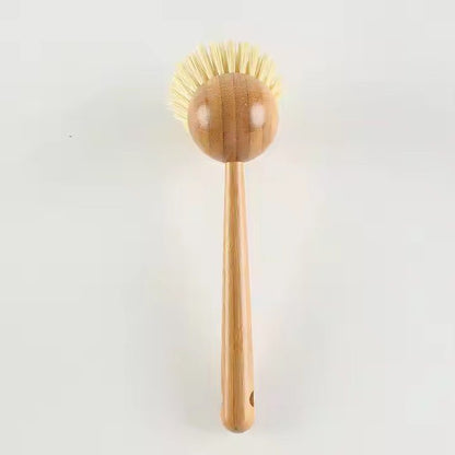 Long Handle Bamboo Dish Brush with Sisal Bristles - XUANMAN