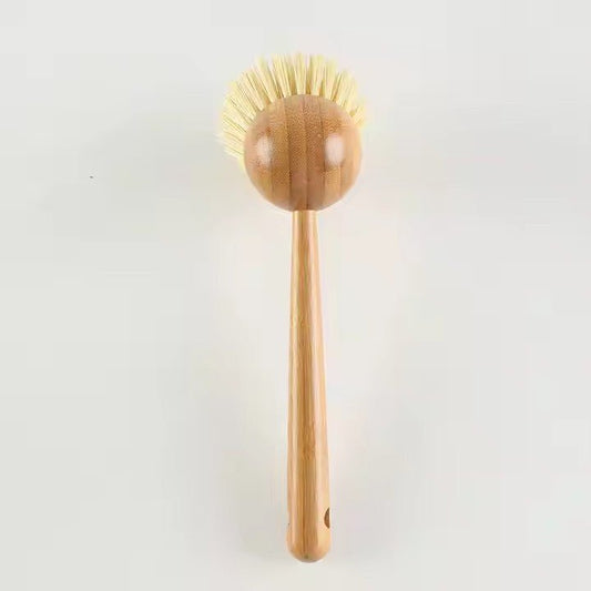 Long Handle Bamboo Dish Brush with Sisal Bristles - XUANMAN