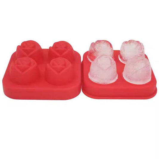 Rose Shape Silicone Ice Cube Tray, 4 Grid - XUANMAN