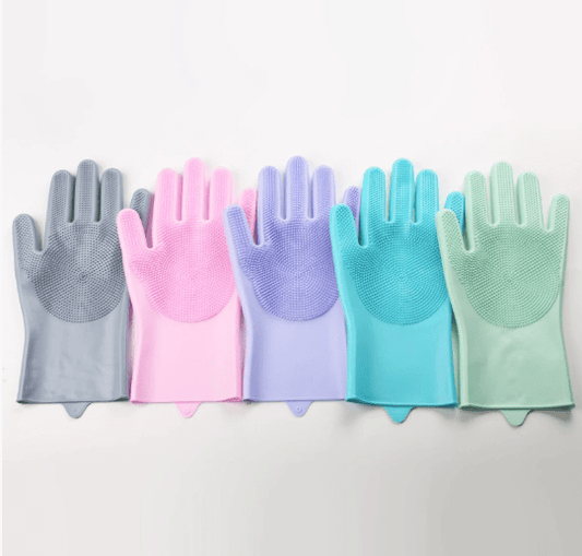 Silicone Dishwashing Gloves with Scrubbing Bristles - XUANMAN