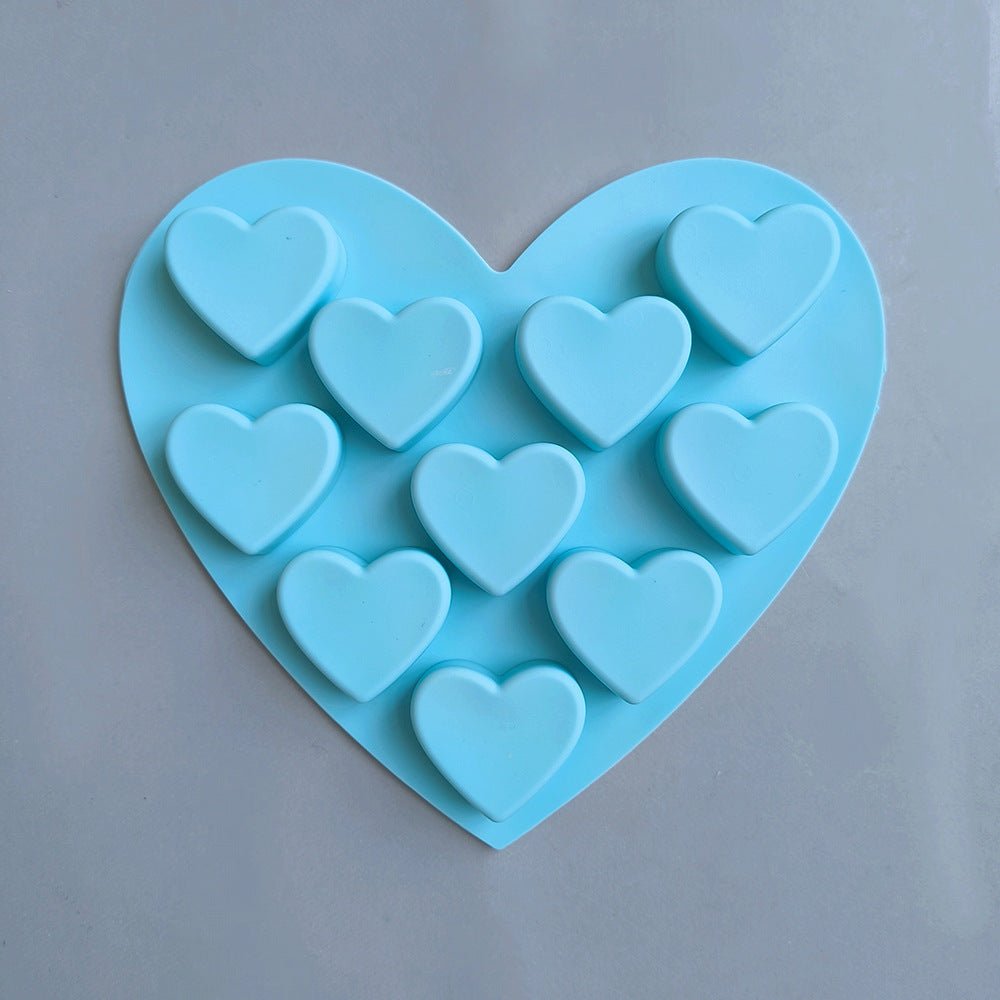 Silicone Heart Ice Cube Tray, 10 - Grid - XUANMAN