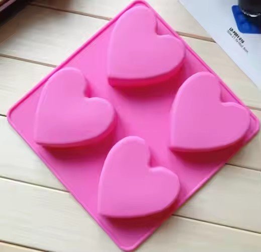 Silicone Heart Ice Cube Tray, 4 - Grid - XUANMAN
