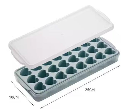 Silicone Heart Ice Cube Tray with Lid, 24 - Grid - XUANMAN