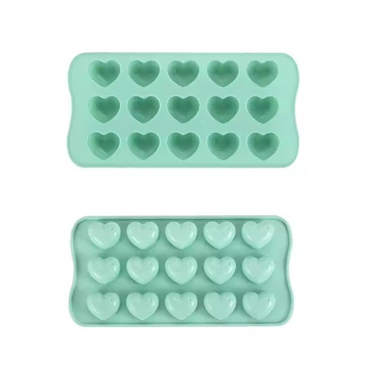 Silicone Heart - Shaped Ice Cube Tray, 15 Grids - XUANMAN